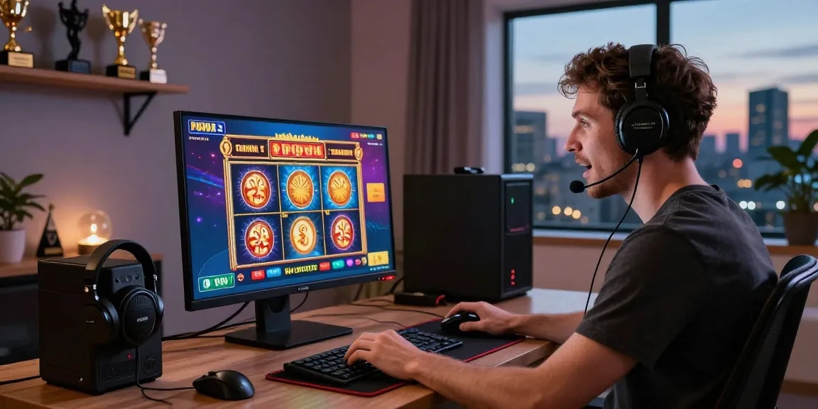 Player enjoying Visa and Mastercard credit card games at home, showcasing excitement and modern gaming setup on https://brcs.co.uk
