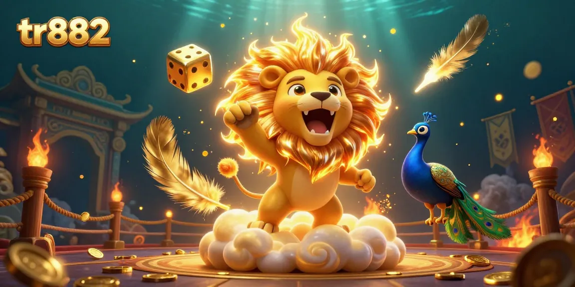 Roll with the golden sun lion and dice in the vibrant tr882 casino universe, sparking joy.