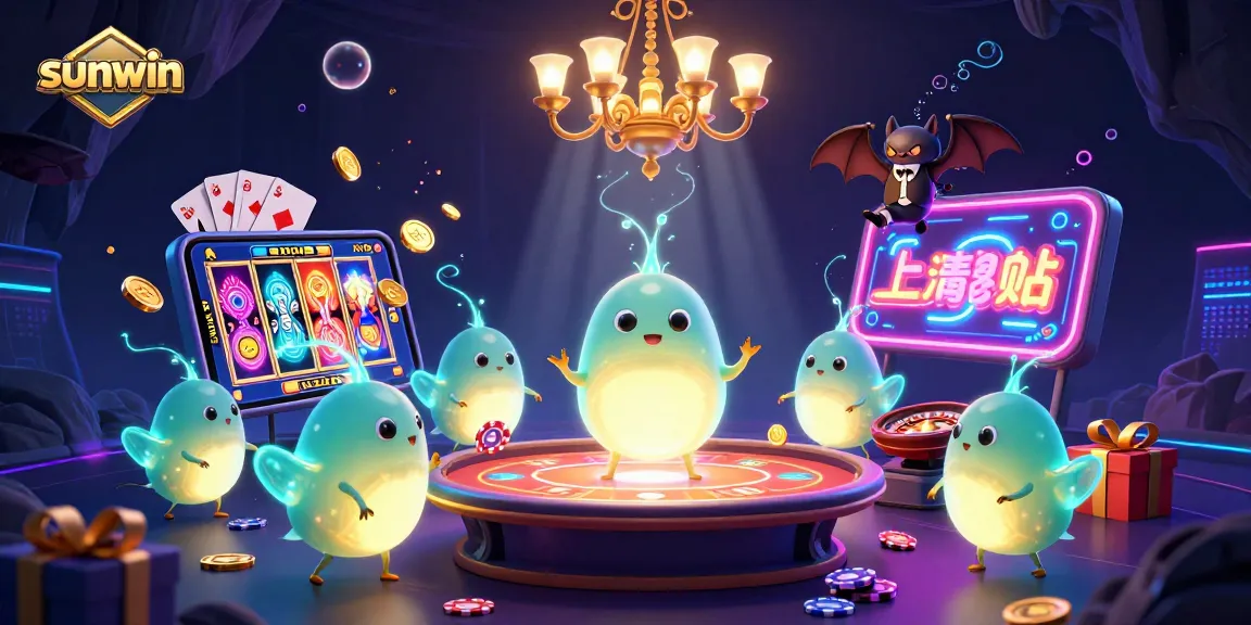 Join the fun at sunwin casino where glowing creatures create a magical gambling atmosphere.