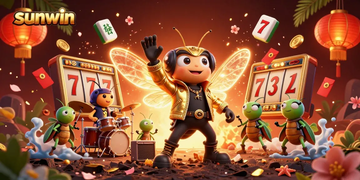 Experience the thrill of winning with sunwin's vibrant 3D casino illustration, showcasing dynamic gaming elements and excitement.