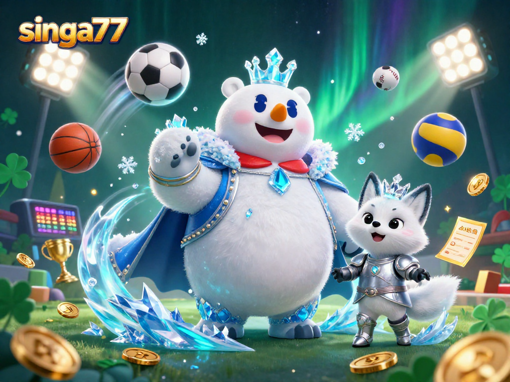Join the excitement with singa77's ice king and snow fox amidst vibrant sports gambling elements.