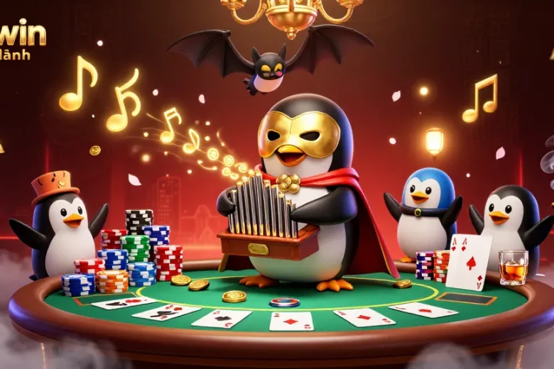 Experience sunwin chính hãng with vibrant 3D casino elements and dynamic golden coins flying through a colorful scene.