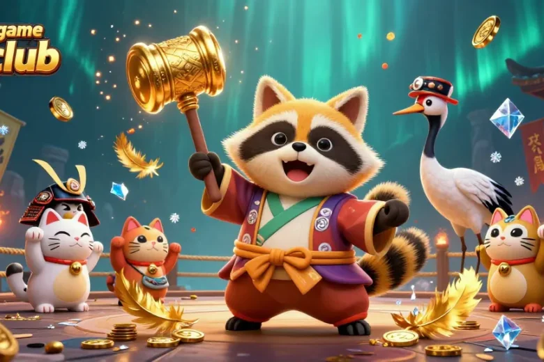 Engage in exciting gaming adventures at cổng game hitclub with cheerful characters and vibrant casino elements!